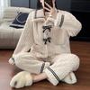Autumn/Winter Collection: Thickened Fleece-Lined Sweet Princess-Style Flannel Homewear Coral Fleece Pyjamas Winter Set