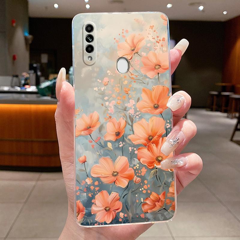 Case For OPPO A31 2020 / OPPO A8 2019 Coque Capa Flower Butterfly Phone Cases CPH2015 Soft Silicone Transparent TPU Jelly Cover