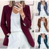 Autumn and Winter New Corduroy Ladies Cardigan, Temperament Slim Solid Color Casual Professional Small Suit Jacket