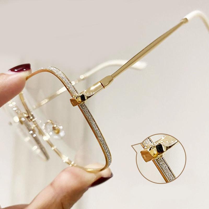 Big Square Myopia Glasses Women Men Metal Frame Prescription Eyewear 0 to -6 0 Diopter Large Size Fashion Eyeglasses