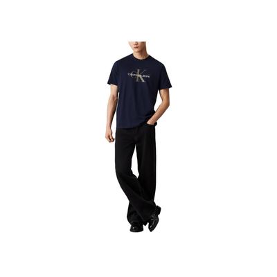 Comfortable Daily Letter Print Round Neck Short Sleeve T-Shirt Men Tops Deep-Sapphire 00040EM286-CEF