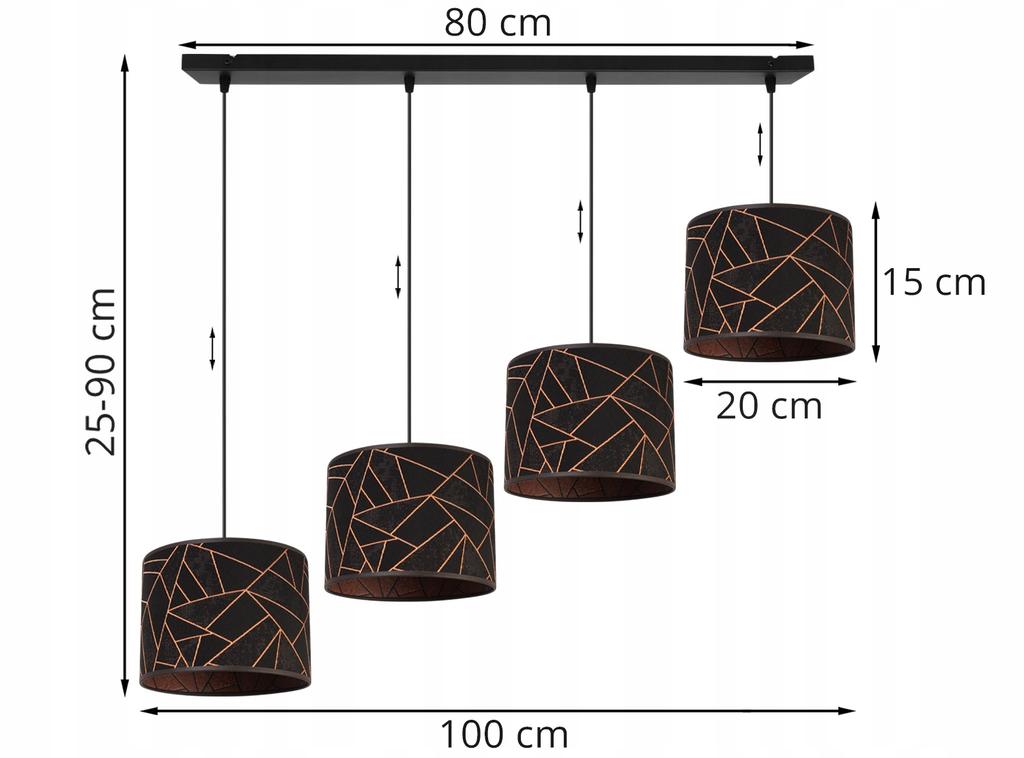 Hanging Lamp, Ceiling Chandelier, Lampshade, Pattern, Copper