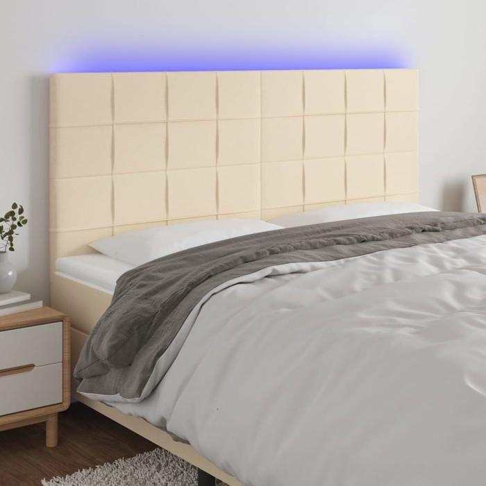 VidaXL LED Headboard Bedroom Furniture Double Bed Accessory Head of Bed Frame Interior Cream 3122435