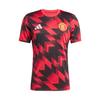 Manchester United Casual Sports Crew Neck Short Sleeve Football Shirt Men Tops Red Black JP3233