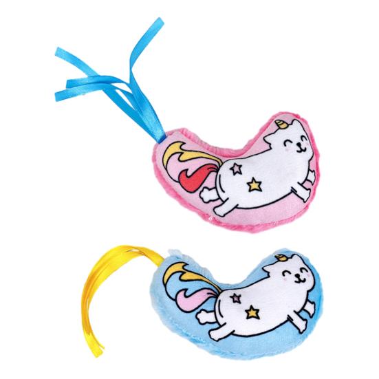 Plush Squeaky Cat Toy Interactive Cat Chew Toy Kitten Teething Toy Stuffed Unicorn Kitty