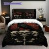 Skulls Raven Set Threepiece Set 1 Duvet Cover 2 Pillowcase Without Core Bedding Set Duvet Cover And Pillowcase Christmas Birthday Gift