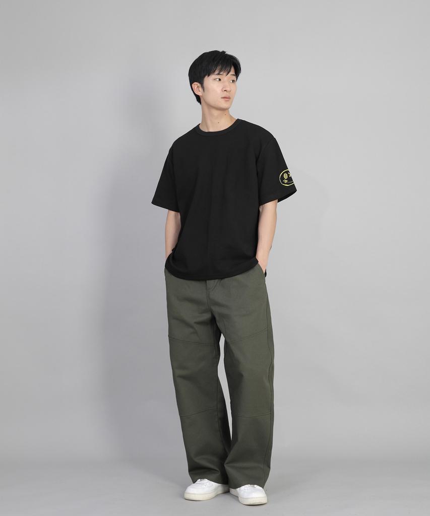 Seinteukeulu Front-Cutting Detail Ex Wide Pants Cde-371 Khaki