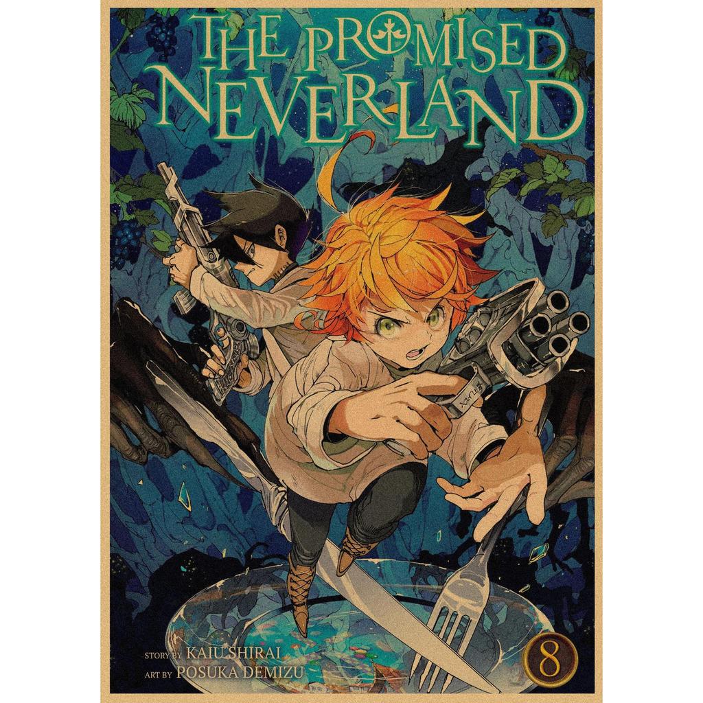 The Promised Neverland Anime Retro Kraft Paper Poster - Decorative Wall Art