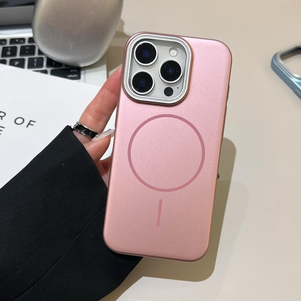 Simple solid color magnetic case PC hard case for iPhone16Pro max mobile phone case Apple 17 new 14/15