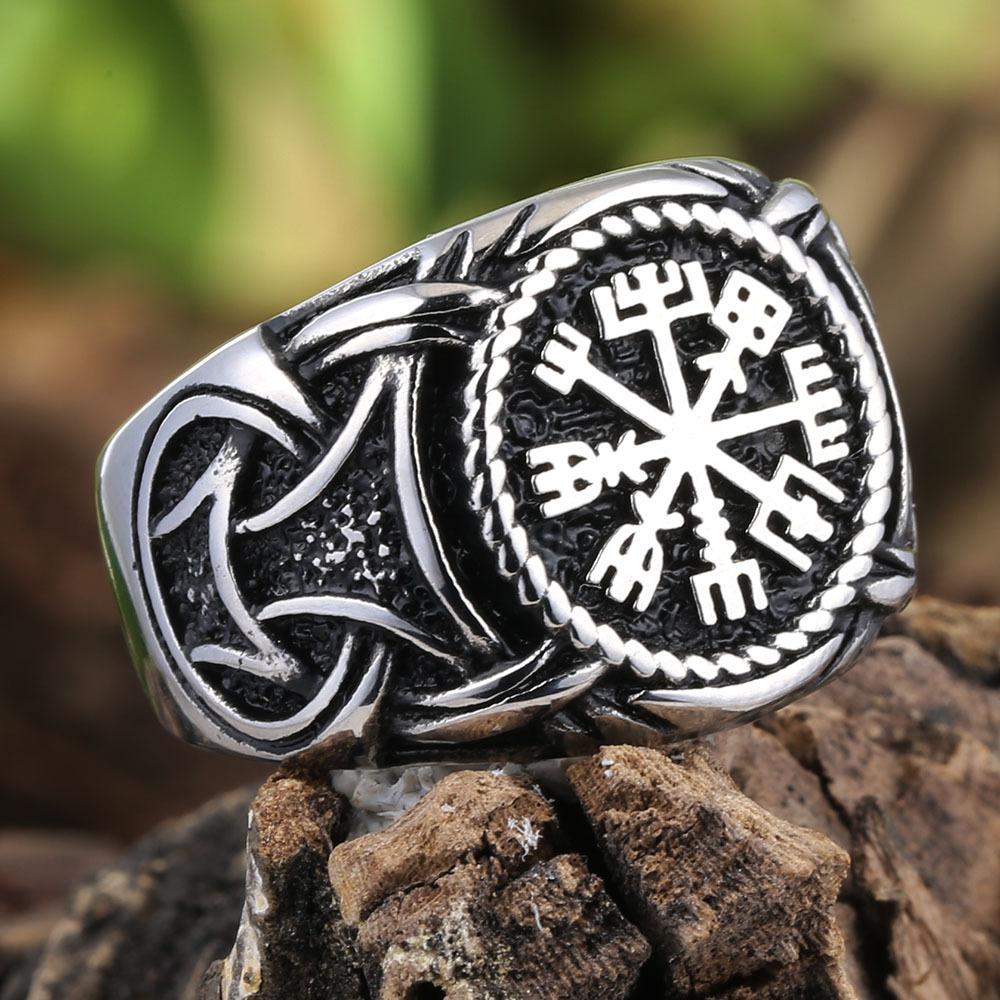 Personalized Vintage Cross Viking Men's Titanium Steel Ring Daily Party Jewelry Gifts
