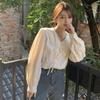 Doll-neck Shirt Women's Long-sleeved Spring and Autumn Design Shirt French Chic Top
