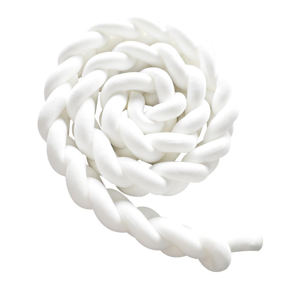Nordic Cable Knit Crib Bumper - Three-Strand Braid Knotted Rope Pillow