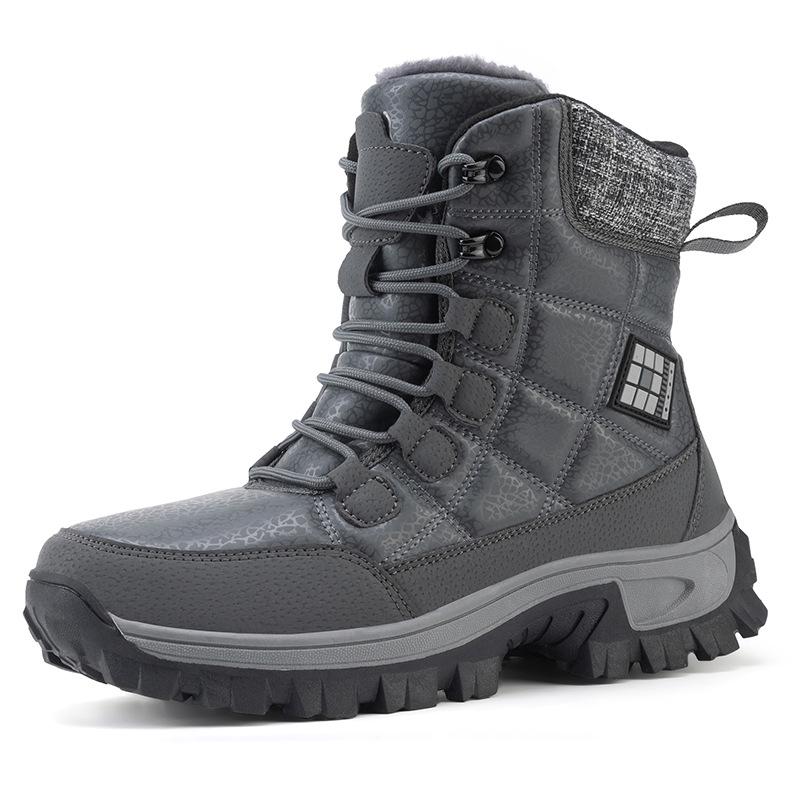 Unisex Plus Size Non-Slip Snow Boots with Fleece and Thick Cotton for Warmth