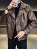 Men's Two-Piece Style Thickened PU Leather Jacket - Warm & Cool Winter Motorcycle Outerwear 2025