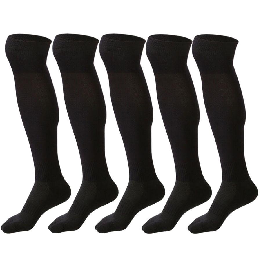 

5 пар длинных спортивных носков выше колена для мужчин и женщин, для футбола, баскетбола, бейсбола, регби, футбола, бега, тенниса EU37-45 US7-10