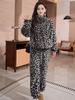 Double-Sided Coral Fleece Thick Pajama Set for Women - Winter 2025 Casual Fashion, Suitable for Indoor and Outdoor Wear.