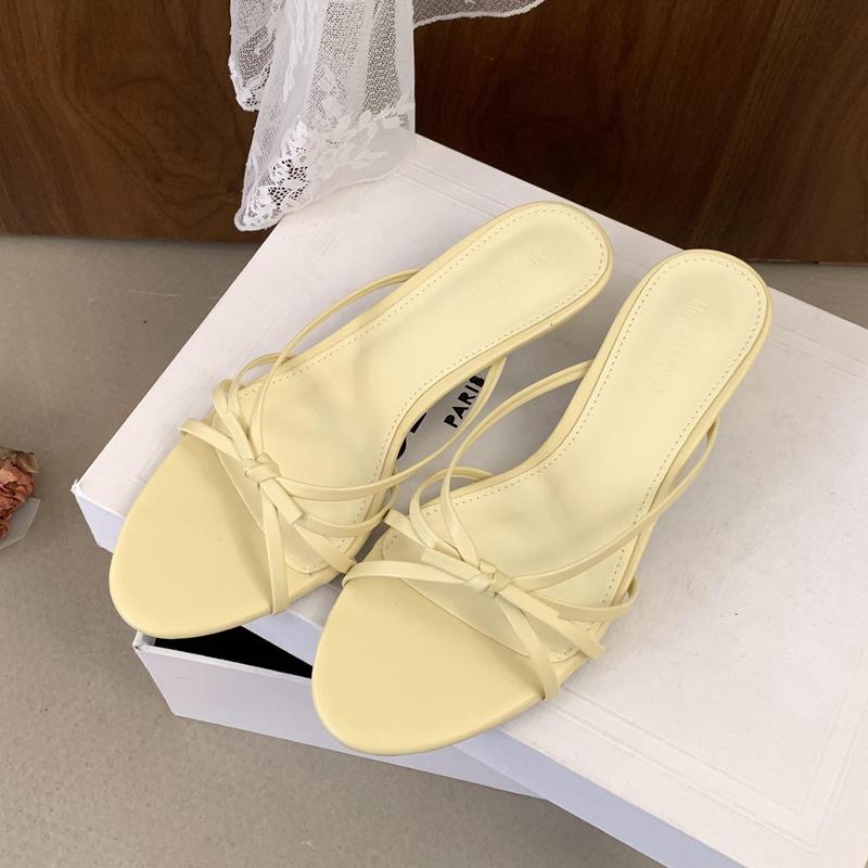 Fashion SUOJIALUN 2025 Summer New Brand Women Slipper Fashion Narrow Band Ladiae Elegant Slides Thin Low Heel Outdoor Dress Sandals Shoe