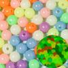 100Pcs/lot Luminous Round Acrylic Colorful 6/8/10mm Green Luminous Loose Spacer Beads For Jewelry Making DIY Bracelet Necklace