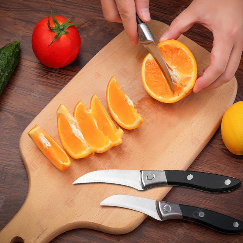 Fruit Peeler Knife Stainless Steel Vegetable Fruit Knife Anti-Slip Black Handle Perfect for Kitchen Fruit Paring Cutter Knife