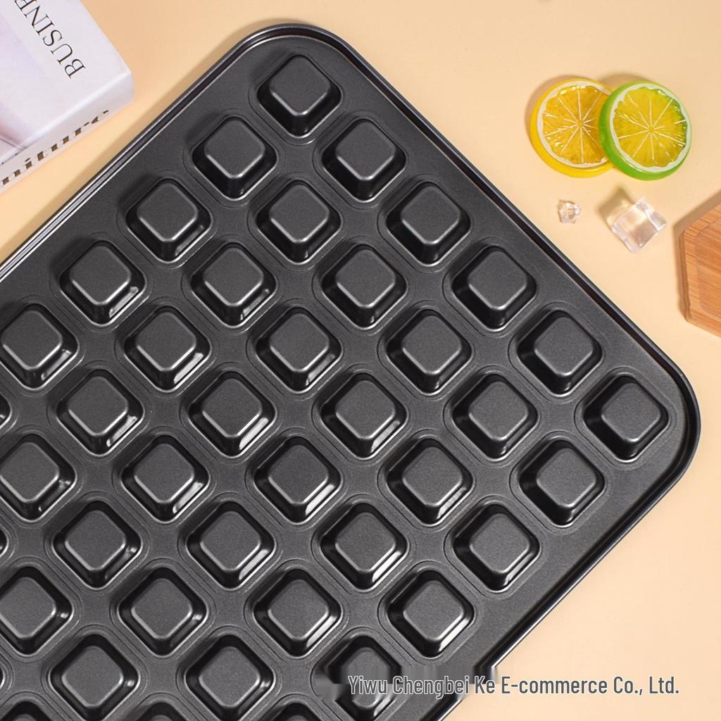 12-Cavity Mini Muffin Baking Pan with 48 Molds - Square and Round Shapes
