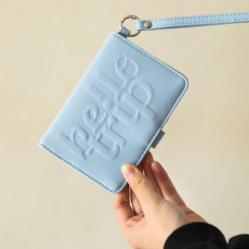 Portable PU Leather Passport Holder Hanging Rope Letter Certificate Storage Bag Card Case Airplane Check-in Storage Card Bag