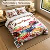 Decorative Artwork Theme Personalized 3Pcs Bedding Set Custom Text & Name 1 Sheet 2 Pillowcases Household Bedding 1pc