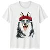 Husky Dog With Top Hat Unisex'S T-Shirt Funny Animal Tee