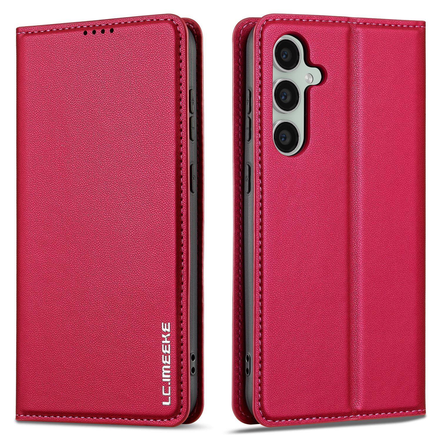 

LC.IMEEKE L1 Series for Samsung Galaxy S24+ Case PU Leather Wallet Stand Protective Phone Cover D