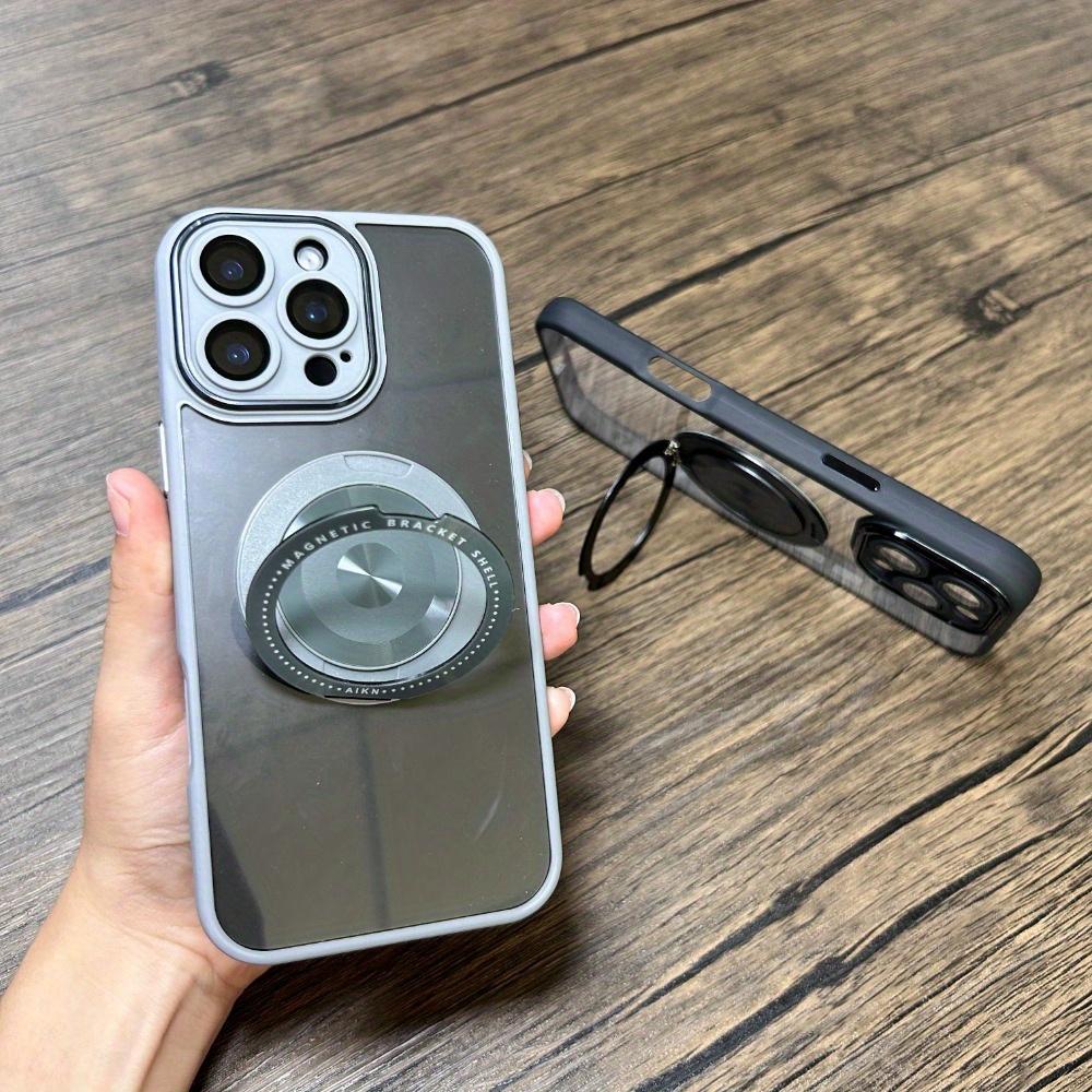 Luxuriöse magnetische Lade-Klapphülle mit versteckter Halterung für iPhone 16 15 14 13 Pro Max, All-Inclusive-Linsenschutzabdeckung