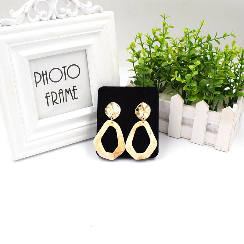 Korean Minimalist Retro Twisted Resin Long Stud Earrings for Women
