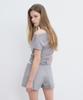 Yunse Asymmetric Off-Shoulder Top (Grey)