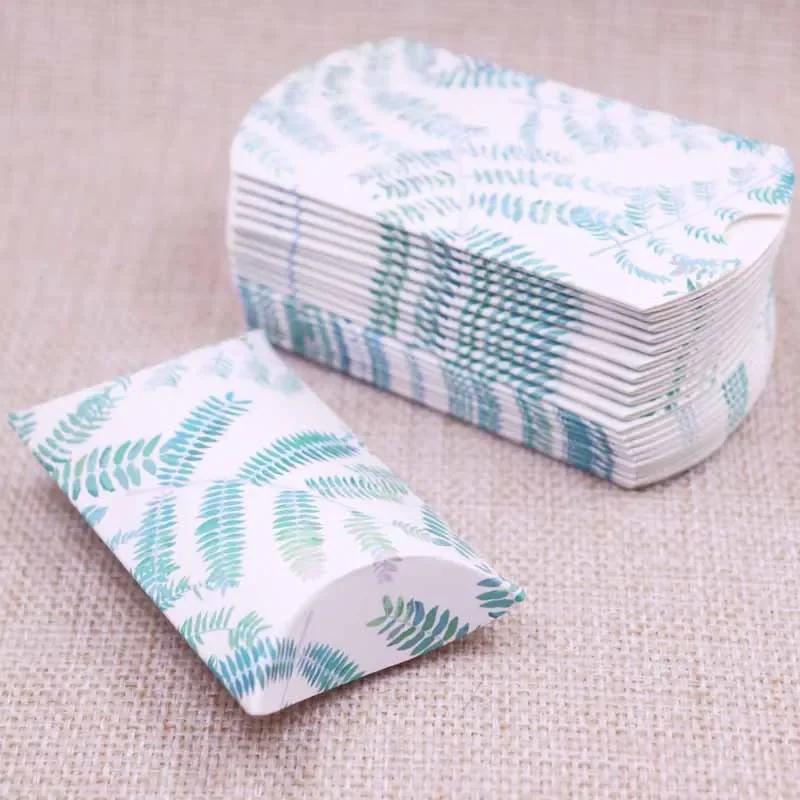 50pcs Marble Style Box Anniversary Gift Box Wedding Present Flamingo Design Box Paper Pillow Cardboard Jewelry Packing