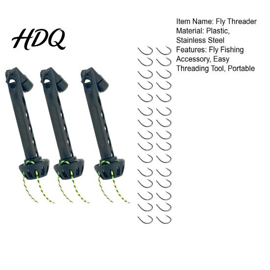 Fly Fishing Threader Tool 1/2/3Pcs Magnetic Works with Most Hooks Tippets Portable Tying Device Small Flies Lightweight Rigging Threading Tools