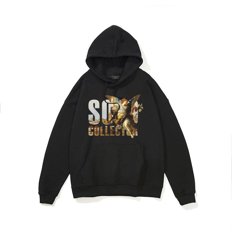 

Весенняя новинка Guochao American High Street Hoodie Мужская свободная пара свитеров Тренд Весна и Осень Hoodie XXL чёрный