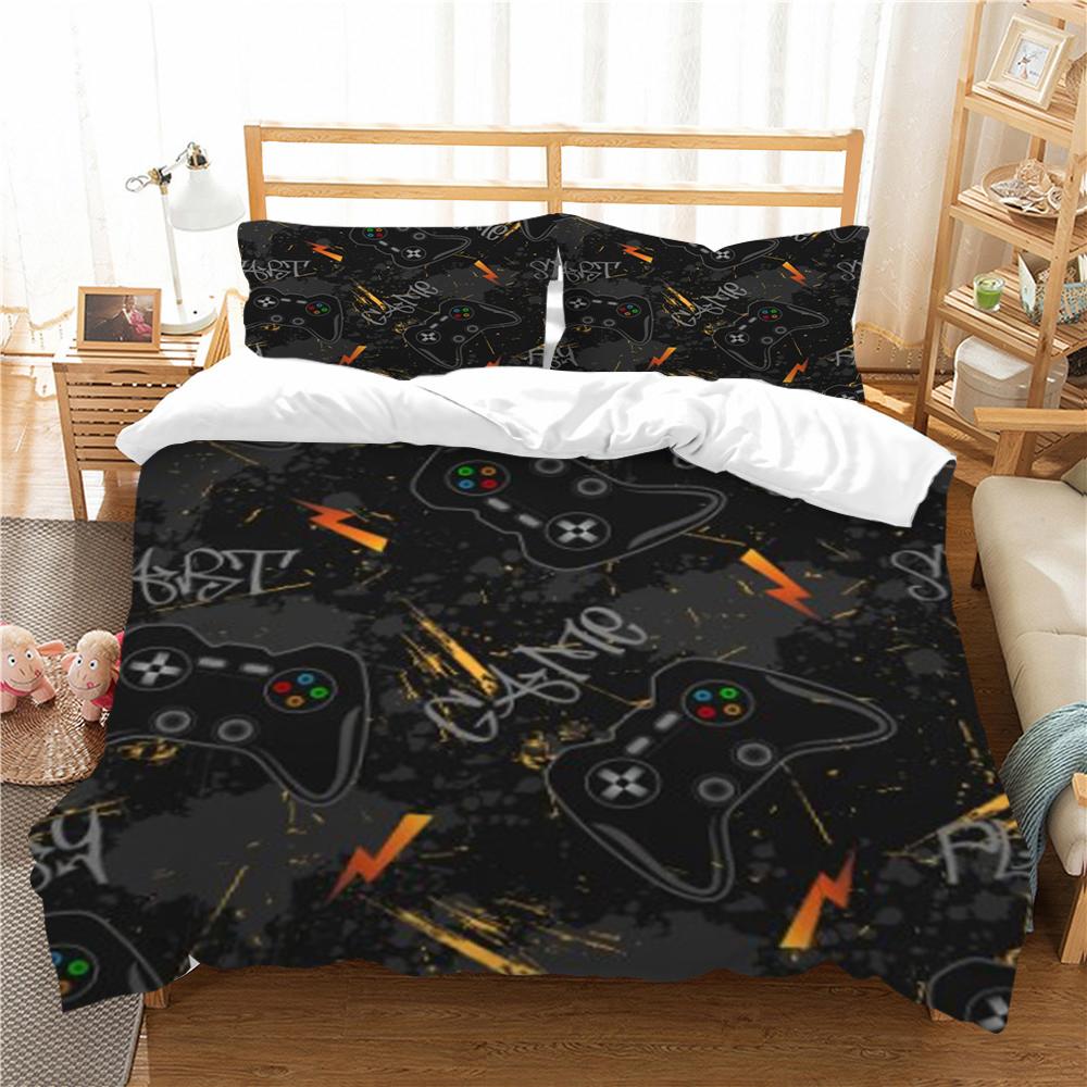 Duvet Cover Set Gamepad Printing Bedding Set Cartoon Pattern Home Setting Set Children Adult Single Twin Bedding Set