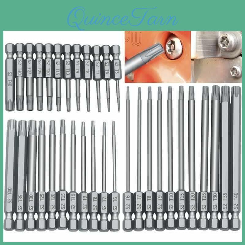 Set 1112pcs Bits Security Tamper Proof Screwdriver Drill Bit Screw Driver Bits Torx Flat Head 14" Hex Driver Bit