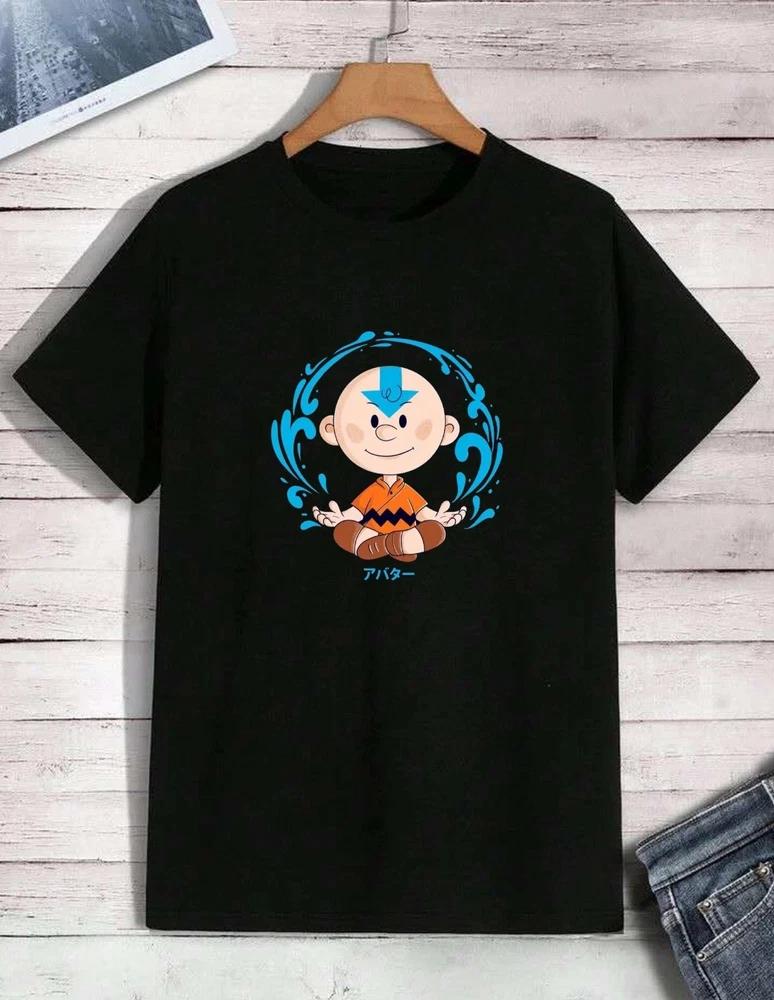Anime Avatar The Last Airbender Aang Black TShirt Size S4xl S