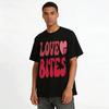 Retro Love Heart LOVE BITES Print Casual Couple Crew Neck Tee Pure Cotton T-shirt