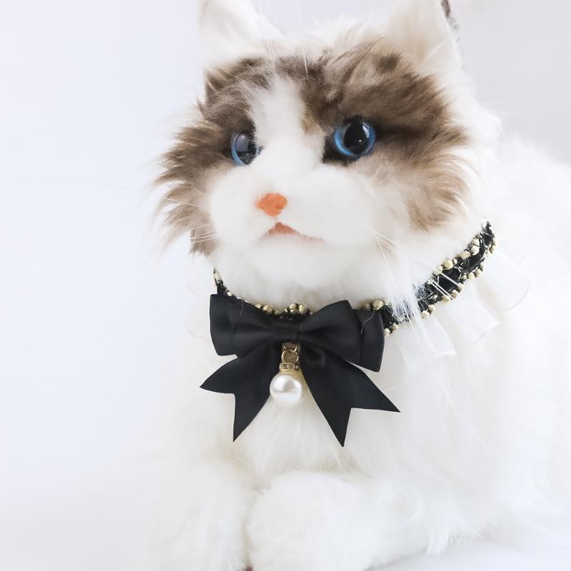 Pet Dog Cat Collar Cute Lace Bow Cat Collar Adjustable Cat Necklace Jewelry Sweet Neck Decorative Pet Accessories Pet Supplies