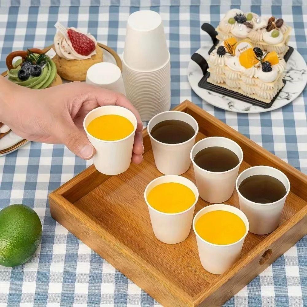 200Pcs Multisize Tasting Cup 30/60/120/200ml Paper Coffee Cup Paper Cup Set Office Use