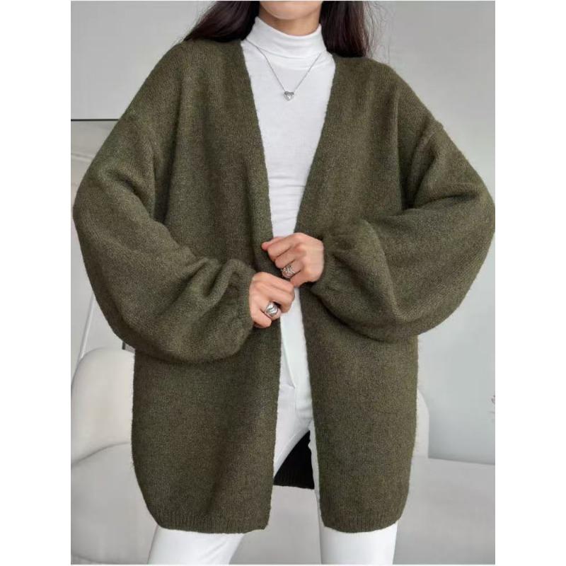 

Ленивый ветер вязаный кардиган женская одежда осень и зима новый свободный повседневный универсальный свитер куртка женская One size