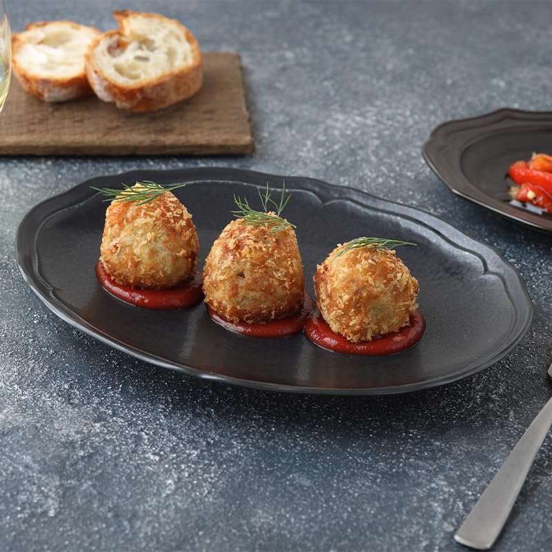 EAST Table RINKA Oval Made In Microwave and Dishwasher Plate, 23.5cm, Lightweight, Gray, Japan, Safe, 86-011-02