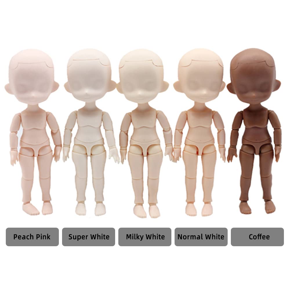 niannyyhouse DOD Body, 13cm Movable Figure Body, Compatible with GSC and 1/12 BJD Doll Heads (Super White+B)