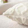 1 Plain Decorative Artificial Wool Pillow Case, Soft Short Plush Wool Square Pattern Cushion Cover, Modern Decorative Sofa, Fami