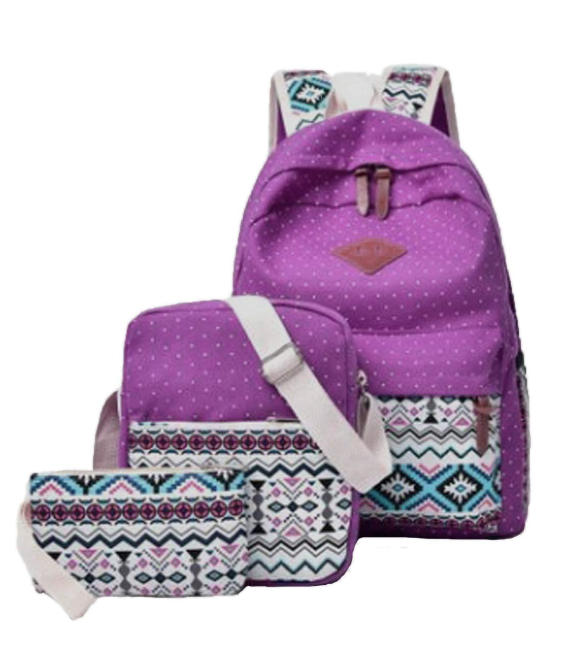 

Large Capacity Backpack for Shoulder Fair Isle Easy to [Angel Moon] Women, Lightweight, Bag, Pouch, 3-Piece Set, Style, Casual, School, Zipper, рожевий