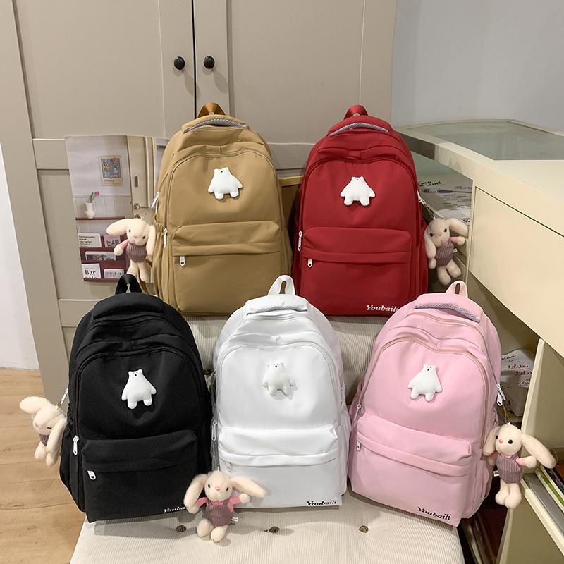 Plecak dla uczennicy gimnazjum, damski plecak w jednolitym kolorze