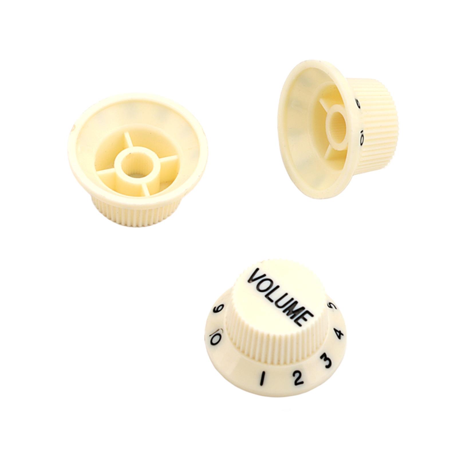 

3pcs Plastic Top Hat Knob Guitar Speed Control Knob Volumes Tone Control Knob Clear Bell Knobs Electric Guitar Part білий