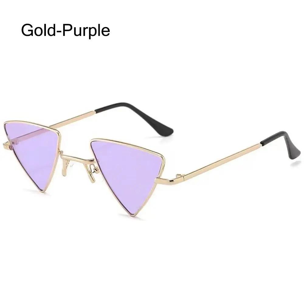 Small Triangular Frame Sunglasses Women Men Metal Frame Tinted Colorful Lens Sun Glasses Designer UV400 Shades Punk Eyewear