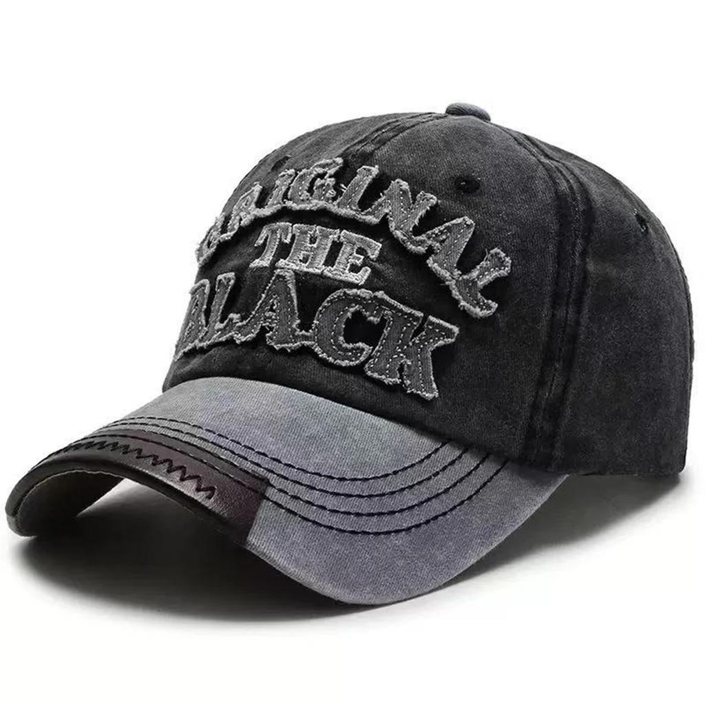 Unisex The BLACK Water Wash Embroidery Baseball Caps Spring Autumn Outdoor Adjustable Casual Hats Sunscreen Hat Sports Cap