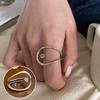 Bague de doigt ouverte vintage pour femme à double couche géométrique de style coréen plaquée argent S925